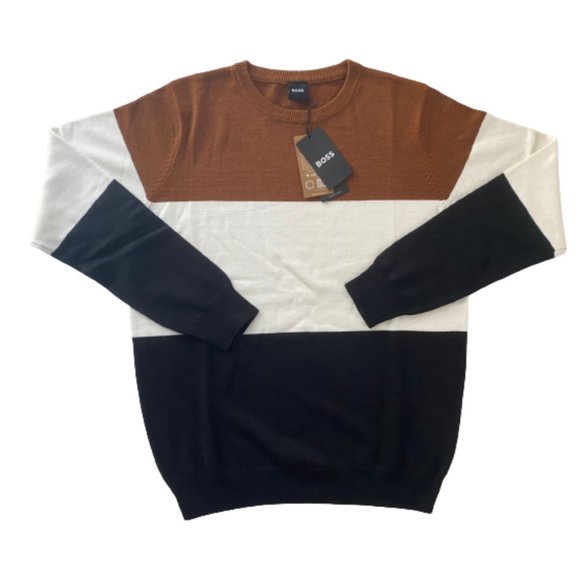 Hugo Boss Other - NWT Hugo Boss Men's Fine-Knit Cotton Sweater With Striped Trims  Large